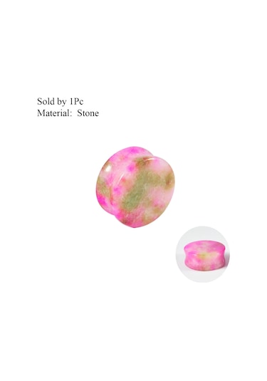 Dreamlee Kalp Şekilli Çift Flared Taşlı Kulak Tüneli Genişletici Pirsing Takısı Rodyum Kaplama Chına Royal Blue