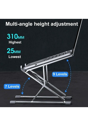 Lemestar Alüminyum Legkendi Desteği: Taşınabilir Ayarlanabilir, Bilgisayar Ve Tablet İçin Ergonomik N8 Tutucu Gümüş