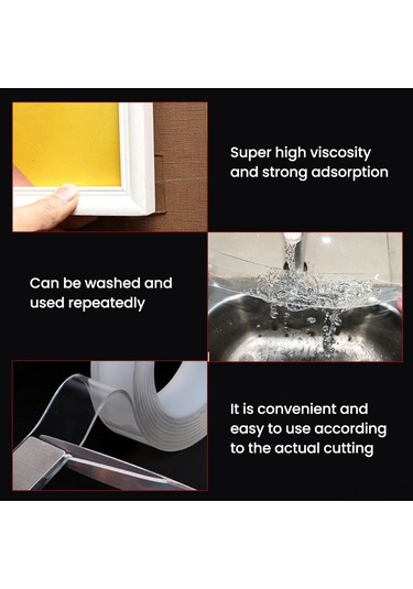 Singree "su Geçirmez Çift Taraflı Akrilik Bant - 3cm Genişlik, 5m Uzunluk, İz Bırakmayan"