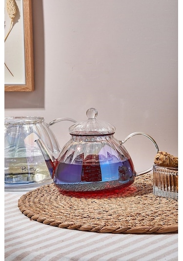 Perotti Vitor Luster Borosilikat Cam Çaydanlık 800ml + 1.5l 16481 Şeffaf