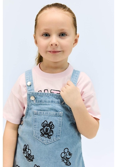 DeFacto Kız Bebek Disney Mickey & Minnie Salopet Jean Elbise E0451A525SPBE394 Mavi DeFacto Kız Bebek Disney Mickey & Minnie Salopet Jean Elbise E0451A525SPBE394 Mavi