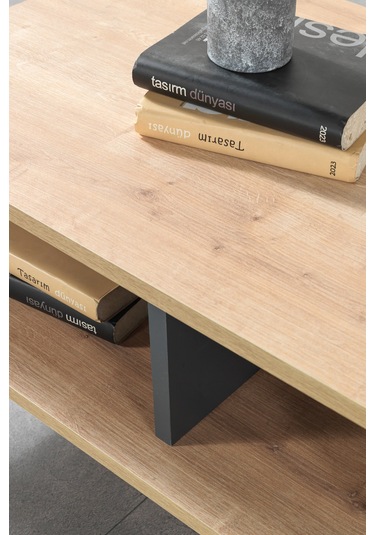 2009 Şile Metal Ayaklı Orta Sehpa , Salon Sehpası Safir Antrasit Safir - Antrasit