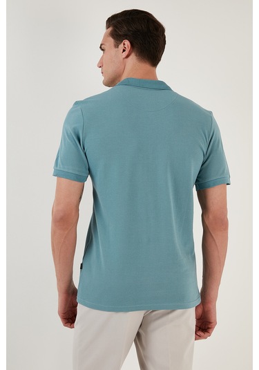 Buratti Pamuklu Regular Fit Düğmeli Erkek Polo Yaka T Shirt 5902127 Mavi