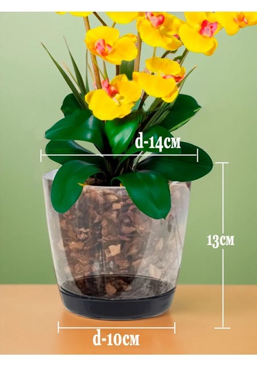 Saburg Orkide Saksısı Çiçek Saksısı Şeffaf 1,5 Litre Set 74784764