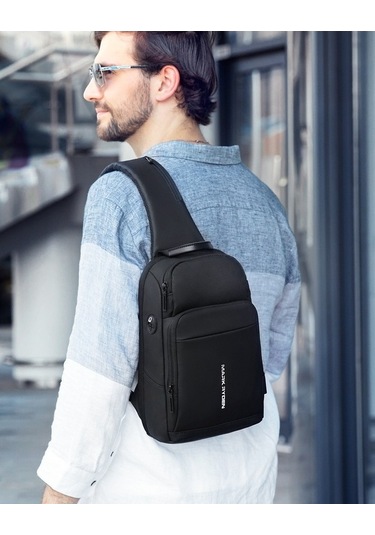 Mark Ryden Erkek Usb Çok Fonksiyonlu Tote Çanta. Siyah