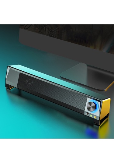 Ruicoo Sada V-199 Usb Güçlü Taşınabilir Masaüstü Hoparlör, Güçlü Bas Ve Stereo Ses Deneyimi, Siyah