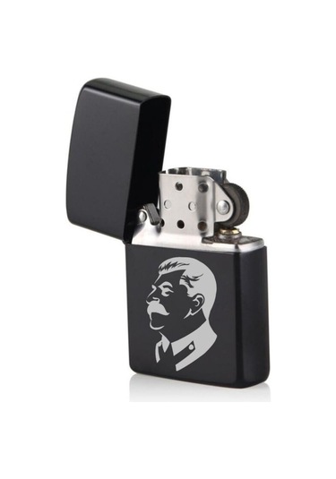 Josef Stalin Hatıra Çakmağı Lazer Silinmez Resimli Benzinli Hediyelik Çakmak Siyah