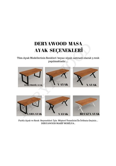 Deryawood Ahşap Yemek Masası-80x140