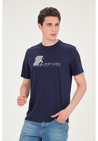 Rich Erkek Basic T-shirt Tşört Lacivert