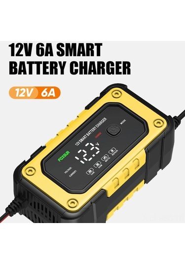 Pazly 12v/6a Foxsur Akıllı Şarj Cihazı - Araç, Motosiklet Ve Tekne Aküleri İçin Otomatik Bakım