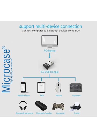 Microcase AL2683 Dual Mode Bluetooth 5.0 Dongle Çift Modlu Bluetooth Adaptör