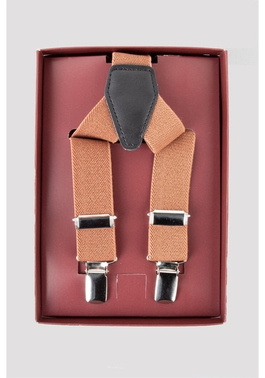 Tudors Düz Ince Erkek Pantolon Askısı Altın Rengi