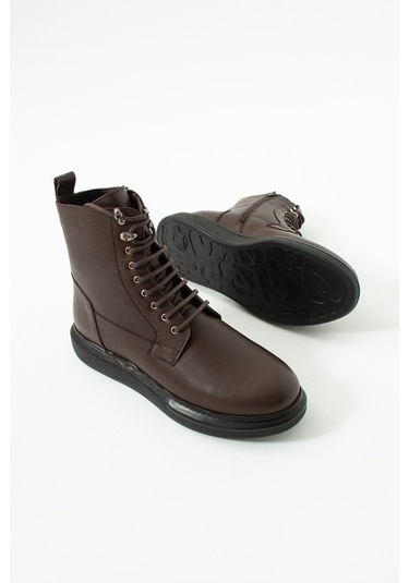 King Shoes Büyük Numara Erkek Bot Kahverengi