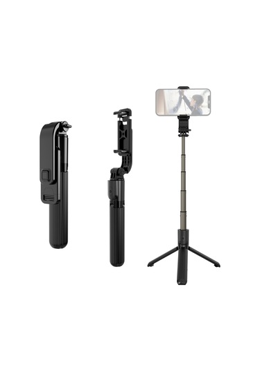 Kangvka 86 Cm Uzunluklu Folding Selfie Stick - Masa Üstü Tripod, 360 Döner, 5 Bölmeli Genişletilebilir, Bt Kumanda Ve Akıllı Telefon Tutucusu İle
