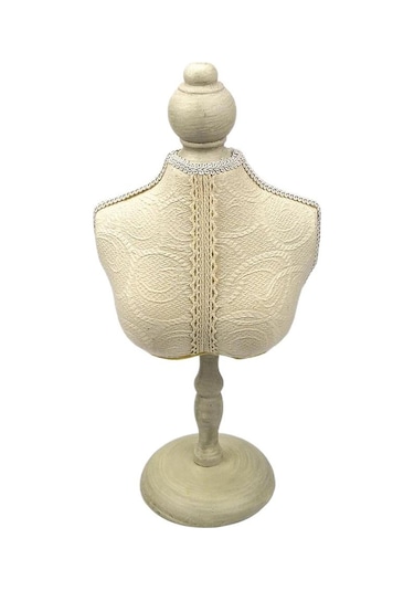 Homyl Kolye Takı Ekran Büstü Standı Zinciri Dantel Beyaz+siyah