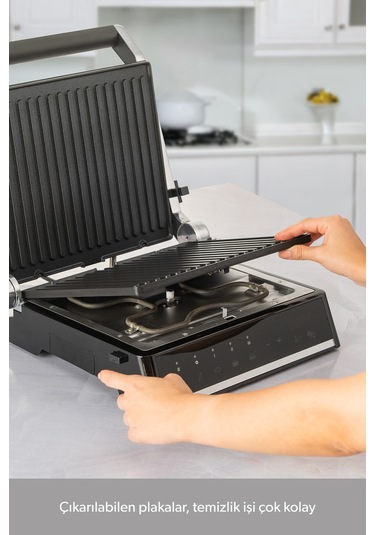 Homend Grilliant 1341H Inox Gövdeli Döküm Plakalı Tost ve Izgara Makinesi