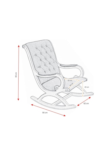 Asedia Rustik Ceviz Bordo Sallanan Sandalye Dinlenme Koltuğu