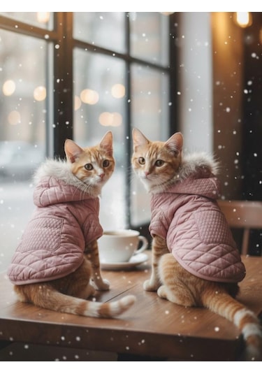Pinky Pie Pembe Kedi Montu Kışlık Ceket