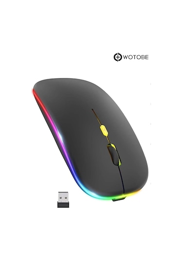 Rgb Ledli Şarj Edilebilir Sessiz Tıklamalı Ergonomik Çift Modlu Kablosuz Bluetooth Mouse Gtx