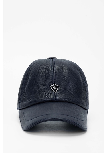 Tamer Tanca Erkek Hakiki Deri Lacivert Şapka 524 1864k Sapka Sk21-22 Lacıvert Lacivert
