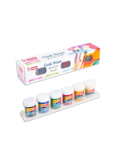 Guaj Boya 6 Renk x 15 ml 1 Paket Guaj Boyası Seti 6 lı Çok Renkli