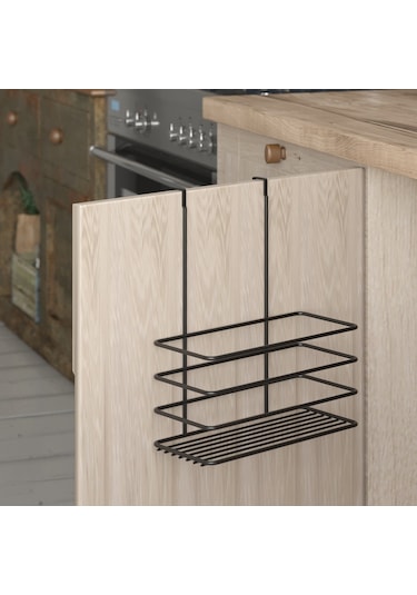 Teknotel Askılı Dolap İçi Tek Katlı Banyo&mutfak Rafı Mat Siyah S Siyah