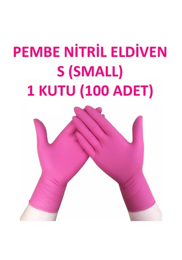 Beybi Pembe Eldiven Small Beden 1 Paket 100 Adet