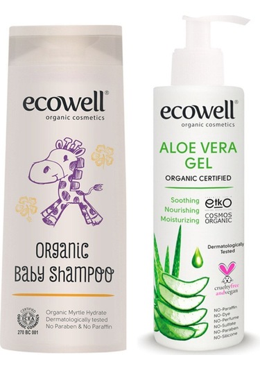 Ecowell Organik Bebek Şampuanı 300 ML + Organik Aloevera Jel 200 ML