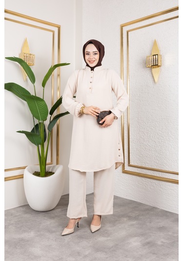 Aerobin Kumaş İkili Takım - Bej / T0109 Bej