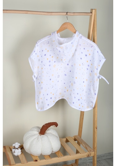 Luckka %100 Pamuk Bebek Çocuk Müslin Panço - Ztpanço 001