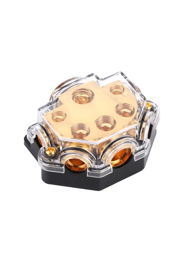 Yunboo Oto Bot Kapalı Korumalı 5 Yollu Güç Dağıtım Kutusu - Alüminyum Alyazı, 0/4ga Giriş, 2/4/8ga Çıkış, Ses Sistemi Koruma