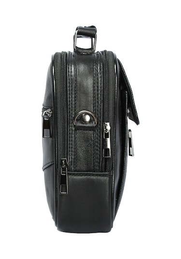 Bay Pablo C60 Hakiki Deri Çelik Kasalı Orta Boy Erkek El Çantası Siyah