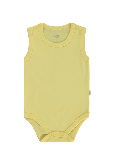 Civil Baby Basıc 3 Lü 0-36 Ay Çıtçıtlı Badi - Bej Taş Rengi