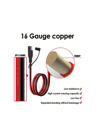 Dashanshop Jyft 16awg Sae Uzatma Kablosu Polarite Adaptörlü Solar Panel Araç Bağlantı
