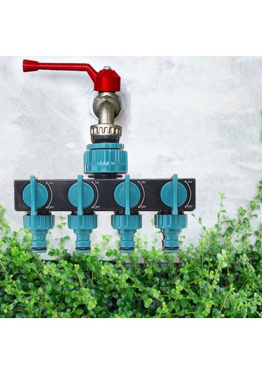 4 Yollu Su Ayırıcı Bahçe Sulama Adaptörü Bahçe Sulama Çim Bakımı İçin Hortum Bağlantısı Avrupa Musluğu Diğer