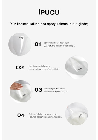 Çok Amaçlı, Saç Spreyi Yüz Koruma Kalkanı Dashu Face Cover See-through