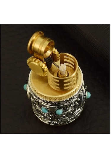 Mini Retro Sultan Benzinli İşlemeli Kadın Çakmak Metal