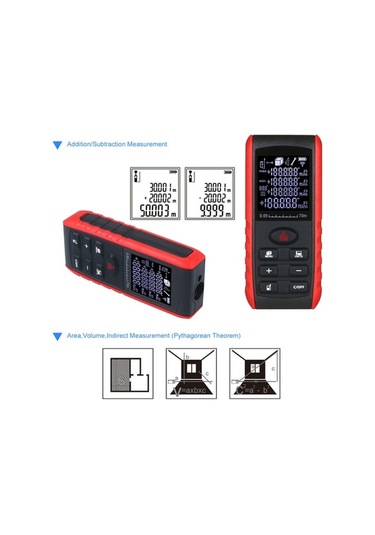 Pazly Portatif Lazerli Mesafe Ölçer - 70m Menzil, Alan Ve Hacim Hesaplama - Yüksek Hassasiyetli, Kullanıcı Dostu Tasarım