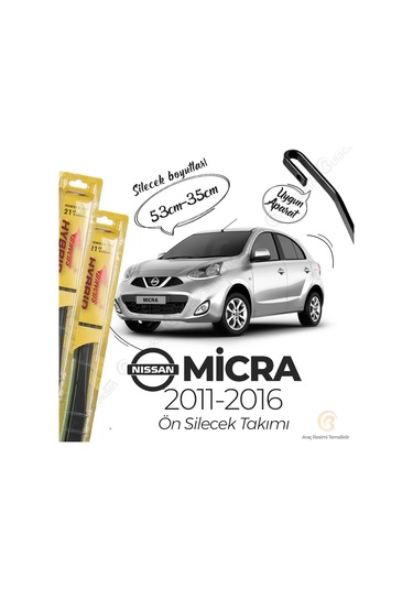 İnwells Hibrit Silecek Takımı Nissan Micra 2011-2016 İle Uyumlu