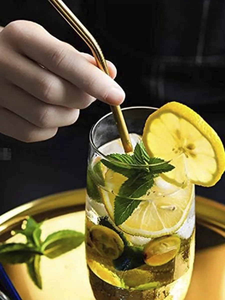 Black Drop İçecek Ve Kokteyller İçin Metal Pipetler, 4 Adet 180891299