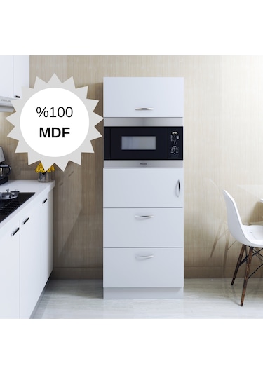 Mdf Mikrodalga Fırın Raflı Kapaklı Çekmeceli Çok Amaçlı Hazır Mut