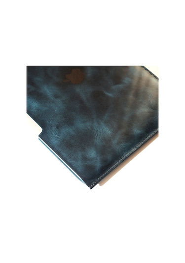 Kişiye Isme Özel Adonis Macbook Air Hakiki Deri Kılıf Mavi