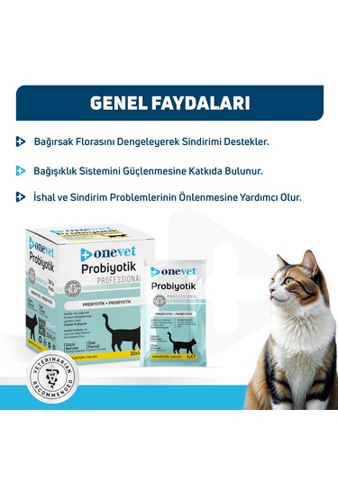 Onevet Probiyotik Saşe 30x1 Gr Kediler İçin Sindirim Desteği