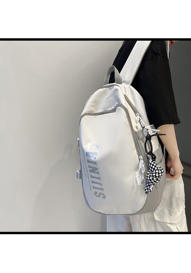 Japon Basit Ortaokul Öğrencileri Omuz Çantası-gri