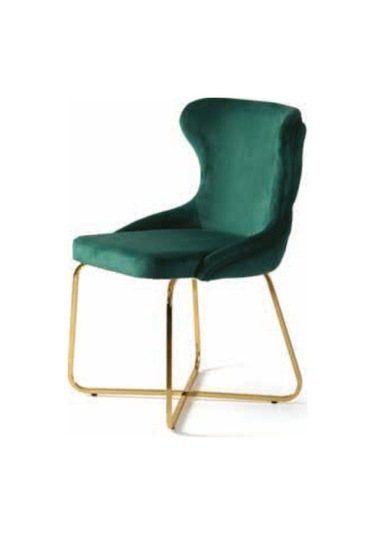 Bera Gold Ayak Safir Sandalye Yeşil