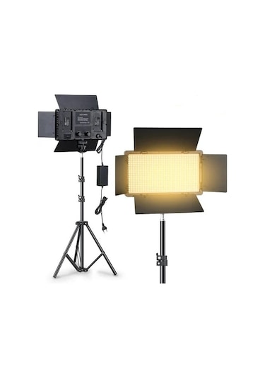 Profesyonel Led Işık 600 Ledli DSLR Fotoğraf Makinesi Video Kamera Işığı + Işık Ayağı