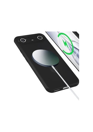 Tecno Spark Slim 5g Kılıf Magsafe Şarj Özellikli Standlı Sensitive Touch Samara Kapak Siyah