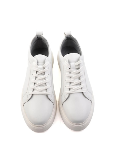 Bambi Beyaz Hakiki Deri Erkek Sneaker E01082102043