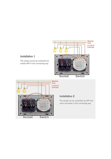 Pazly Wi-fi Priz - Dokunmatik, Google Asistan, 2'li Grup, Uzaktan Kontrol, Akıllı Anahtarlı Priz Diğer