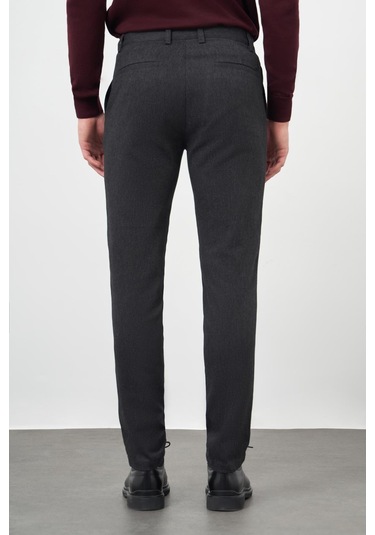 Siyah Düz Gabardin Pamuklu Yan Cep Slim Fit Casual Pantolon 1003245162 Siyah